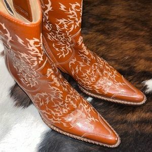 Free * Lance Paris Leather Ankle Western Boots